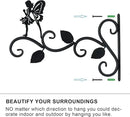 Hanging Plants Bracket 12" Angel Planter Outdoor Hooks Hangers for Flower Baskets Pot Bird Feeder Wind Chimes Lanterns Patio Garden Outdoor Indoor Metal Black, 2 Pack by GreenHaven Gardens