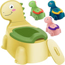 Potty Seat Baby Training Chair Boys Girls Toddler Dinosaur Comfortable children 1-5 years old Baby toilet Animal seat with lid back potty trainer (Yellow) by TinyTreasures Baby Boutique