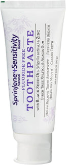 SprinJene Fluoride Free Toothpaste for Sensitive Teeth & Gum Fresh Breath Helps Dry Mouth Natural Non Fluoride Toothpaste for Adult SLS Free, Toxic Preservative Free with Black Seed Oil & Zinc 1 Pack by CozyNest Decor