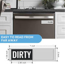 KitchenTour Dishwasher Magnet Clean Dirty Sign, Upgrade Super Strong Clean Dirty Magnet for Dishwasher, Large Text Easy to Read Non-Scratch Magnetic Indicator Kitchen Decor, Silver by TinyTreasures Baby Boutique