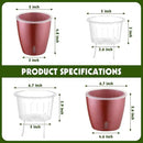 Self Watering Pots for Indoor Plants, 4-Pack 6.7'' Self Watering Planter with Drainage Holes, Small African Violet Pots with Water Indicator, Clear Wick Orchid Pot, Rose Gold by CozyNest Decor