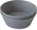 mushie Round Dinnerware Bowls for Kids | Made in Denmark, Set of 2 (Smoke) by TinyTreasures Baby Boutique