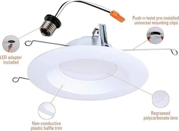 HALO LTE 5/6 Inch Indoor/Outdoor Recessed LED Trim Can Light, 3000K - Contractor Value Pack (18-Pack) - LTE566930-18PK, photo 2 of 6