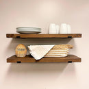 Rustic Shelves with J-Brackets Set of 2, Industrial Shelf, Kitchen Shelves, Solid Wood, Decorative Wall Storage, Heavy Duty, URBANDI (Provincial, 36Wx10D) by CozyNest Decor