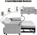 70" Queen Size Sofa Bed for Living Room – Pull-Out Sleeper Sofa Couch with Cup Holder, Phone Holder, USB Charging Port, Solid Wood Frame, Easy Assembly, Space-Saving Design for Small Apartments by CozyNest Decor