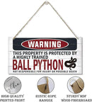Warning Sign, Ball Python Warning Wood Plaque Sign, Funny Door Signs, Decorative Wood Hanging Suspension Plaque, Farmhouse Wooden Wall Decor, Outdoor Hanging Wooden Signs by CozyNest Decor