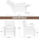 UIXE Pushback Recliner Chair, PU Leather Armchair Push Back Accent Chair for Living Room, Rivet Trim Club Chair Home Theater Overstuffed Single Sofa Bedroom Reading Seat - Black by CozyNest Decor