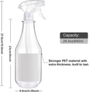 Plastic Spray Bottles Empty Spray Bottle 28.4oz Heavy Duty Spraying Bottles Mist/Stream Water Bottle for Cleaning Solutions, Plants, Pet, Essential Oils, Hair (Clear2) by GreenHaven Gardens