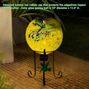 10" Diameter Solar Gazing Ball and 8.5" Metal Stand Indoor Outdoor Glass Globe Sphere Yard Art Ornament Solar Gazing Balls for Garden,Lawn,Porch,Patio Gardening Gift for Women(Yellow) by CozyNest Decor