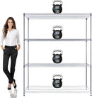 60"x24"x72" PRIME HEAVY DUTY Chrome 4-Tier Wire Shelving NSF 2400 LBS MAX Capacity Storage Rack for Commercial, School, Home, Garage, Warehouse, Industrial, and Hospital Uses (with Wheels) by CozyNest Decor