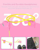 Kid Headphones for School, Air Conduction Open Ear Headphones, 3.5mm Jack Wired Cord, Ultra-Comfort, Ergonomic and Lightweight Design Perfect for School and Outdoor Activities-Yellow Pink by TinyTreasures Baby Boutique