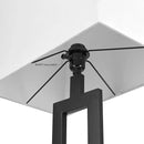 GLOBE Electric 67046 58" Floor Lamp, Matte Black Finish, White Linen Rectangular Shade, Modern Geometric Cutout Design, E26 Base by CozyNest Decor