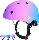 Adjustable Color Gradient Skateboard Helmet for 3-5-8-14+Ages【Toddler Kids Youth Adult】 Girls Boys Woman.Bike Helmet for Multi-Sports Cycling Bicycle Scooter Inline Roller Skate Rollerblading by TinyTreasures Baby Boutique