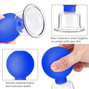 4 Size Facial Cupping Therapy Set Glass, Eye Face Vacuum Massage Anti Cellulite Cup - Silicone Cupping Massage Therapy, for Beauty Body Cup Fascia Massager (Gift Box Packaging-Blue) by CozyNest Decor