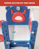 XJD 7 in 1 Toddler Slide, Kids Indoor Slide for Toddlers 12-36 Months, New Upgrade with Golf, Basketball Hoop for Indoor Outdoor Playset,Toddler Playground (Blue Red) by TinyTreasures Baby Boutique