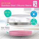 Stainless Steel Divided Plates + Silicone Sleeve and Storage Lid | Baby, Toddler, Kids | Dinner & Snack Plates | 4 Pack by TinyTreasures Baby Boutique