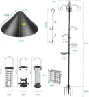 Bird Feeding Station Kit Bird Feeder Pole Wild Bird Feeder Kit with Squirrel Baffle and Suet Cage Mesh Tray Fruit Hook Double W Hook for Attracting Wild Birds by GreenHaven Gardens