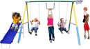5-in-1 Swing Sets for Backyard for Kids 3-8, Tree Swings for Kids Outdoor with Slide, Basketball Hoop, Two Swing Seats and Gymnastics Rings by TinyTreasures Baby Boutique