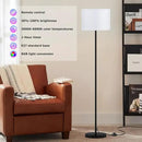 Ambimall Floor Lamp for Living Room with Smart Light Bulb, RGB + Stepless Dimmable Colors Temperature & Brightness(White Shade & Black Pole) by CozyNest Decor