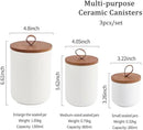 YYW Kitchen Canister Set for Countertop Set of 3, 9/28/45 oz Ceramic Food Storage Containers with Airtight Wood Lids, Food Saver Jars for Coffee, Tea, Candy, Flour(Three-piece suit in black) by CozyNest Decor