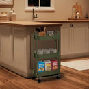 SunnyPoint Slim Rolling Storage Cart, 3 Tier Bathroom Storage Organizer Bathroom, Laundry Utility Cart (Army) by CozyNest Decor