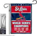 WinCraft Cardinals 11 Time Champions Garden Flag with Stand Holder Flagpole by GreenHaven Gardens