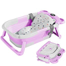 TPN Collapsible Baby Bathtub, Baby Bath Tub with Soft Cushion & Real-Time Thermometer, Baby Bathtub Infant to Toddler Tub (0-36 Months), Portable Newborn Travel Bath tub by TinyTreasures Baby Boutique