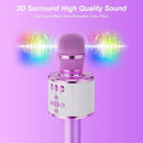 BONAOK Karaoke Microphone for Kids & Adults - Bluetooth Microphones Singing Mic with Disco Lights, Echo Effect, Built-in Speaker Portable Karaoke Player for Party Travel Gifts Q78(Light Purple) by TinyTreasures Baby Boutique