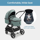 Mompush Wiz 2 in 1 Baby Stroller with Bassinet Mode, Convertible Infant Stroller for Newborn and Toddler with Reversible Seat and Large UPF 50+ Canopy by TinyTreasures Baby Boutique
