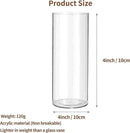 Clear Flower Vase, Non-breakable Vases, 4" W x 4" H, Acrylic Vase, Aesthetic Room Decor Cylindrical Modern Flower Vases for Table Centerpiece, Home Decor, Women Floral Arrangement Gift by GreenHaven Gardens