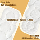GFU Infant Car Seat Insert Head and Body Support, Reversible Newborn Insert for Carseat with Strap Pads, Soft Stroller Cushion Pillow Insert for Boys and Girls, Fits for Stroller, Swing, White by TinyTreasures Baby Boutique