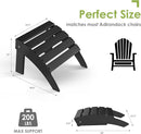 GREENVINES Adirondack-Ottoman | HDPE Plastic | Outdoor Footrest | All Weather | Foot Rest | Foot Stool | Black | for Adirondack Chair | for Patio Backyard Pool by CozyNest Decor