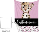 Custom Nursery Crib Bedding Set: Personalized Name 4 Piece Pink Leopard Elephant Design Baby Crib Sets for Girls - Toddler Double Layer Blanket Set, Comfortable Crib Bed Sheets for Baby Toddlers by TinyTreasures Baby Boutique