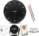 The Balmy Drum - 11 Note 10 Inch Steel Tongue Drum, Steel Drum Instrument, Drums For Children and Adults, Balmy Drum Set for Kids with Music Book, Handpan, Mallet and Carry Bag (Black) by TinyTreasures Baby Boutique
