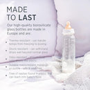 HEVEA Standard Neck Glass Baby Bottles - Natural Rubber Slow Flow Nipples - Anti Colic Baby Bottles for Breastfeeding Babies - Newborn 0+ Months - BPA-Free, Two-Pack (4 Oz) by TinyTreasures Baby Boutique