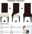 JQinHome Dining Room Chair Covers Set of 8, High Stretch Chair Slipcover Removable Washable Chair Seat Protector Cover for Home Party Hotel Wedding Ceremony (Coffee) by CozyNest Decor