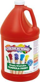 Colorations Paraben-Free Washable Tempera Paint for Kids - 1 Gallon Value Size. Vibrant Red, Non-Toxic and Made in The USA by TinyTreasures Baby Boutique