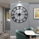 LEIKE 80CM Extra Large Wall Clock - 31" Oversize Modern Black Metal Roman Numeral Nearly Silent Little Ticking Battery Operated Wall Clocks for Living Room, Kitchen,Bedroom Farmhouse Home Decor by CozyNest Decor