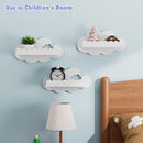 NACHES 3-Piece Floating Bookshelf - Scalloped White Cloud Wooden Wall Shelves, Kids Room/Nursery Decor for Books & Picture, Easy to Mount Display Shelves by TinyTreasures Baby Boutique