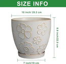 10 Inch Ceramic Planter Pot Large Plant Pot for Indoor Plants Outdoor Round Flower Pot with Drainage Hole and Saucer for Home Garden Decor White by CozyNest Decor