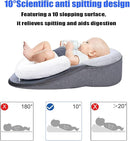 Baby Wedge Pillow for Newborn, Baby Lounger Pillow, Acid Reflux Breastfeeding Pillow for Reducing Spit-Up, with Safety Strap by TinyTreasures Baby Boutique