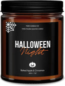 1OAK Halloween Candles Scented - 7oz, Baked Apple Cinnamon - Spooky Candles - Gothic Décor Decorations - Halloween Gifts for Women, Men - Horror Candle by CozyNest Decor