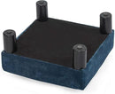 Joveco Small Foot Rest Stool Ottoman, 15" Fabric Square Short Low Footstool Upholstered Footrest for Chair, Under Office Desk, Living Room, Navy Blue by CozyNest Decor