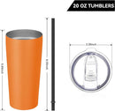 VEGOND 20oz Tumbler Stainless Steel Tumbler with Lid And Straw Vacuum Insulated Double Wall Travel Coffee Mug(orange package 6) by TinyTreasures Baby Boutique