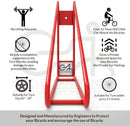 Bike Wall Mount Vertical Hanger for Home Space Saving Bike Rack Storage Mount for Garage or Home, Bicycle Holder for Mountain Bikes Road Bikes Holds up to 77lbs, Red,Pack of 1 by GreenHaven Gardens