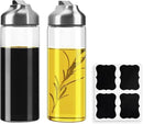 Aelga Olive Oil Dispenser - 14 OZ Glass Oil and Vinegar Dispenser Bottles Set for Kitchen No Drip-Set of 2 by CozyNest Decor