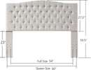 24KF Upholstered Tufted Button Linen Fabric Headboard,Comfortable Fashional Headboard Queen/Full Size,Ivory by CozyNest Decor