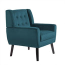 UIXE Accent Chairs Set of 2, Velvet Upholstered Armchair for Living Room, Modern Club Arm Chairs Comfy Single Sofa Button Tufted Bedroom Reading Seat - Blue by CozyNest Decor