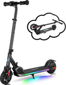 Caroma Electric Scooter for Kids Ages 6-12,150W/180WMotor,10 MPH Max Speed & 7 Miles,Colorful Lights,Adjustable Height & Speed,LED Display,Foldable Kids Electric Scooter 132 Lbs Max Load,Idea Gift by TinyTreasures Baby Boutique