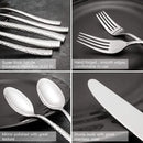 Silverware 45-Piece Silver Hammered Flatware Set with Serving Utensils Stainless Steel Thick Handle Mirror Polished Cutlery Set for Wedding Hotel Restaurant, Service for 8 by CozyNest Decor